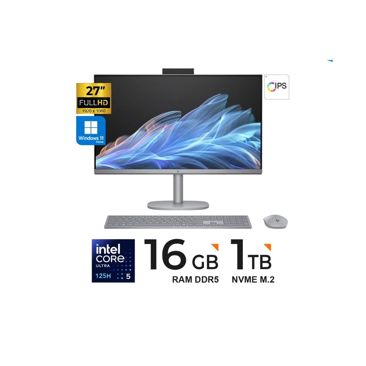 PC Todo en Uno HP OmniStudio X 27" FHD IPS Core Ultra 5 125H 16GB DDR5 1TB Windows 11